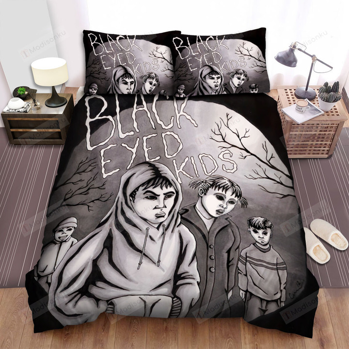 Black-Eyed Children On Doorsteps Bed Sheets Spread Duvet Cover Bedding Sets