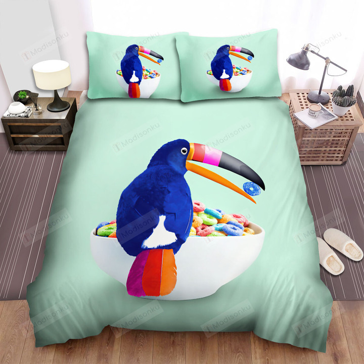 The Wildlife - The Toucan Eating Cereal Bed Sheets Spread Duvet Cover Bedding Sets
