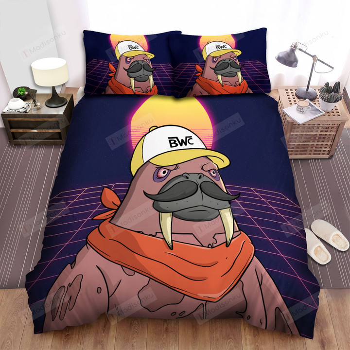 The Walrus Wearing Cap Art Bed Sheets Spread Duvet Cover Bedding Sets