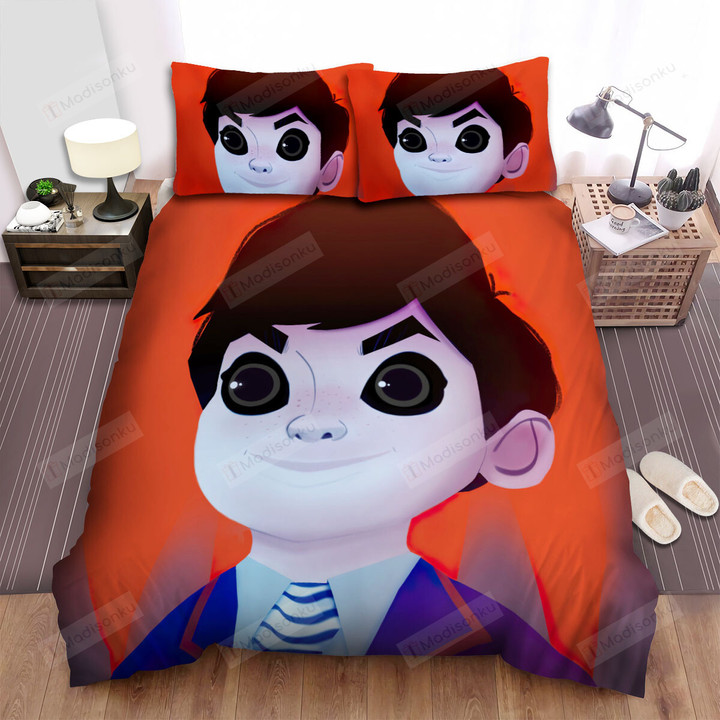 Black-Eyed Children Creepy Smiling Boy Bed Sheets Spread Duvet Cover Bedding Sets