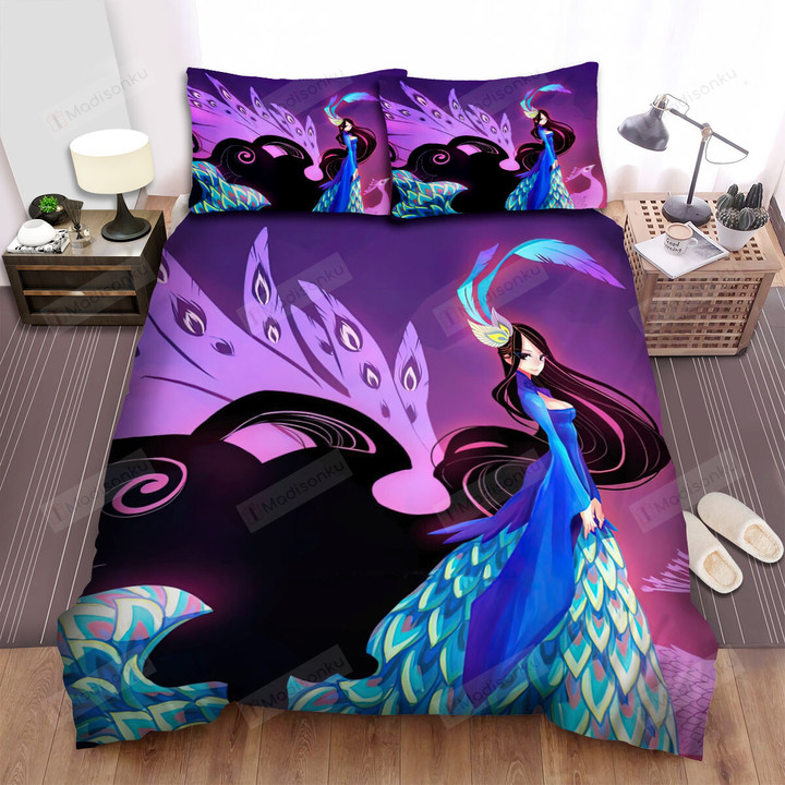 The Wild Animal - The Peacock Princess Bed Sheets Spread Duvet Cover Bedding Sets