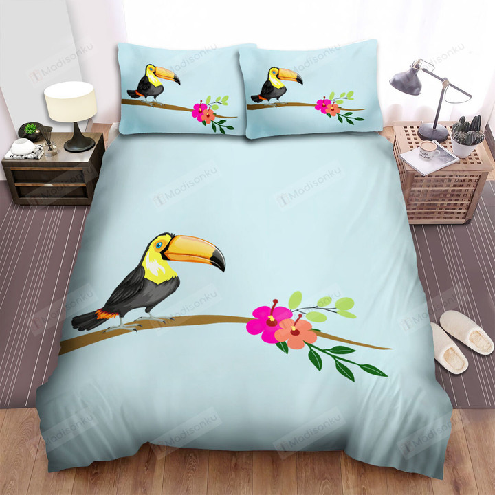 The Wildlife - The Toucan And Tropical Flowers Bed Sheets Spread Duvet Cover Bedding Sets