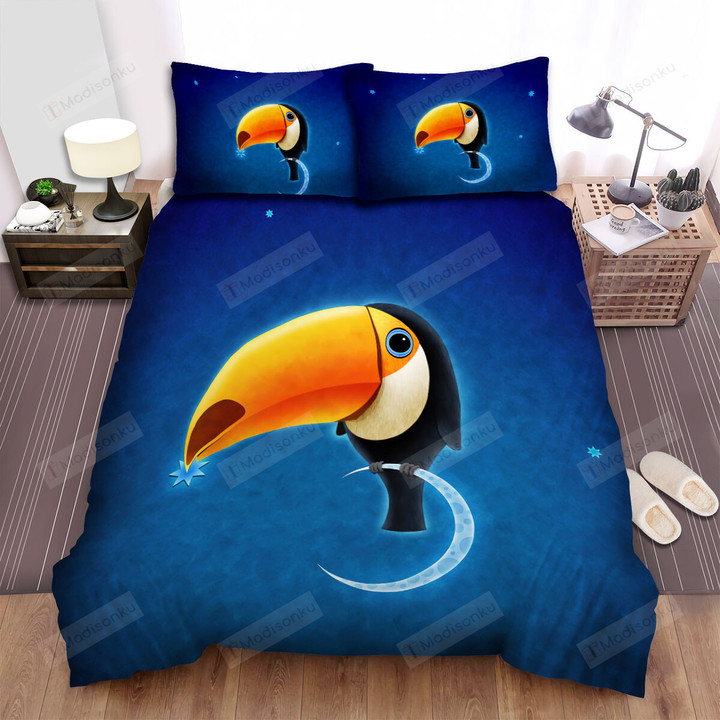 The Wildlife - The Toucan On The Moon Bed Sheets Spread Duvet Cover Bedding Sets