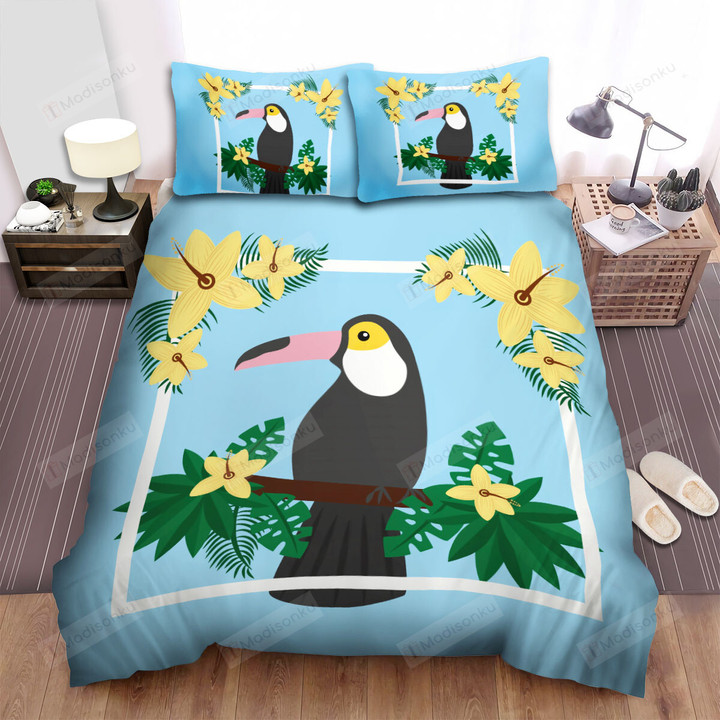 The Wildlife - The Toucan Inj Flowers Frame Bed Sheets Spread Duvet Cover Bedding Sets
