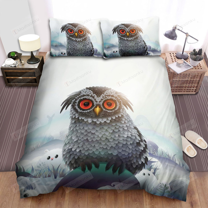 The Wild Animal - The Owl And White Creatures Bed Sheets Spread Duvet Cover Bedding Sets