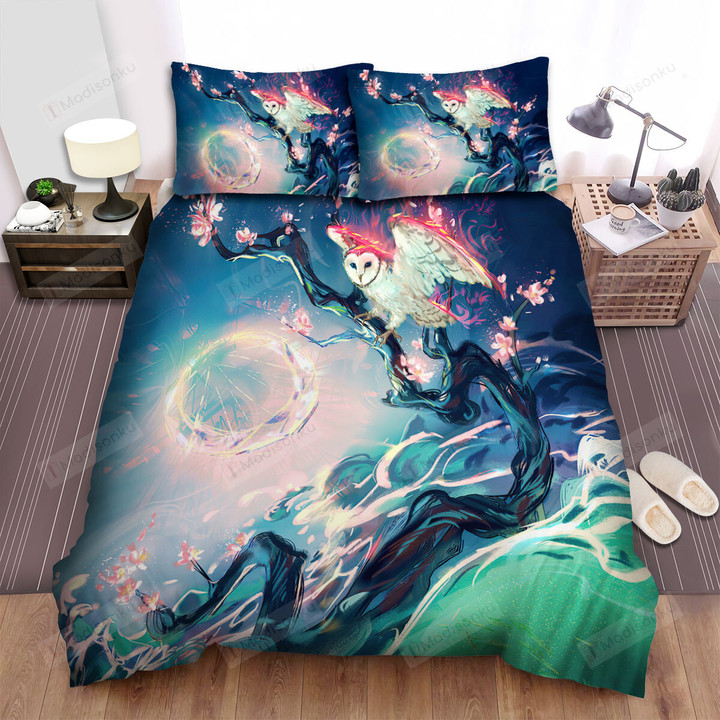 The Wild Animal - The Owl And The Mystic Moon Bed Sheets Spread Duvet Cover Bedding Sets