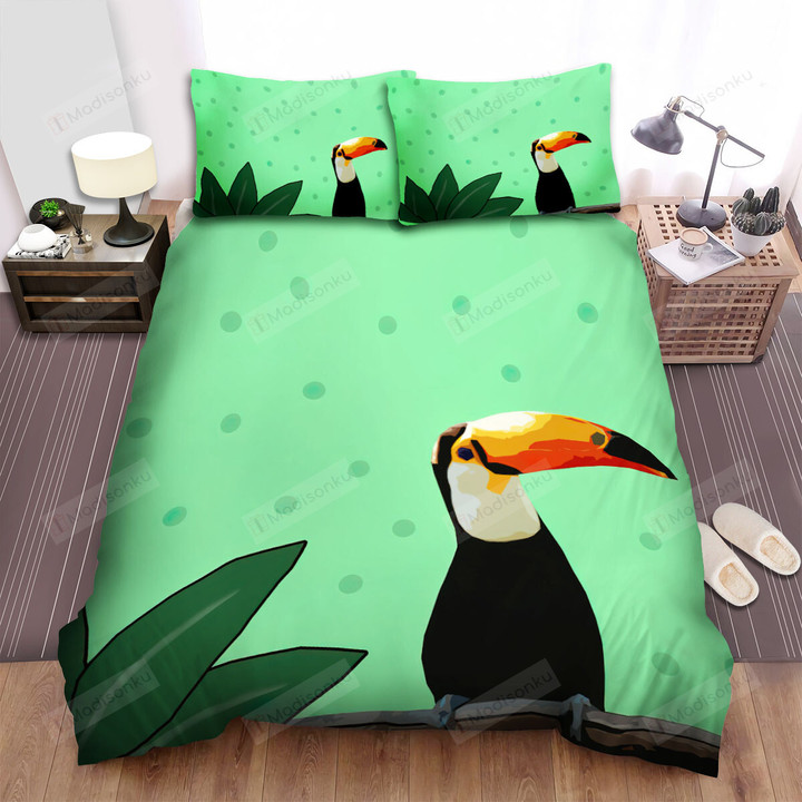 The Wildlife - The Toucan And A Green Plant Bed Sheets Spread Duvet Cover Bedding Sets