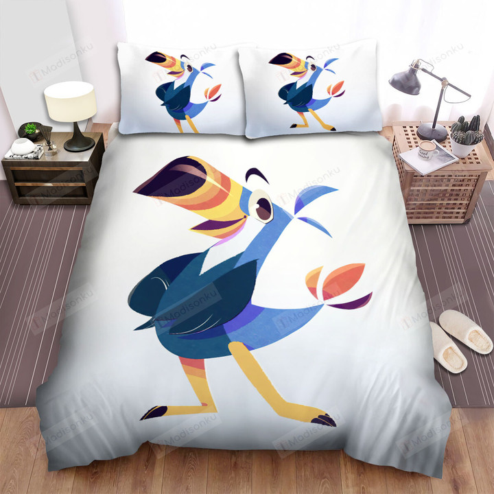 The Wildlife - The Blue Toucan Smiling Bed Sheets Spread Duvet Cover Bedding Sets