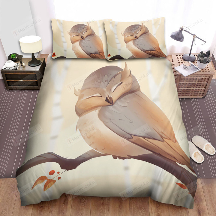 The Wild Animal - The Owl Sleeping Art Bed Sheets Spread Duvet Cover Bedding Sets
