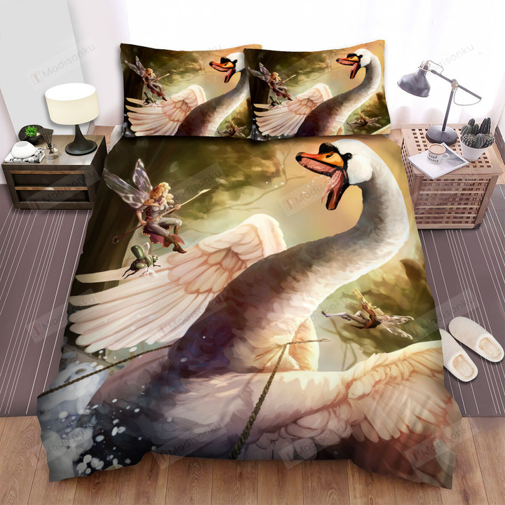 The Fairy Versus The Swan Bed Sheets Spread Duvet Cover Bedding Sets