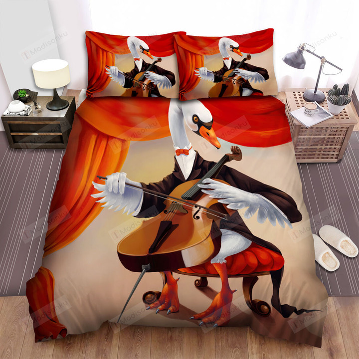The Swan Musician Art Bed Sheets Spread Duvet Cover Bedding Sets