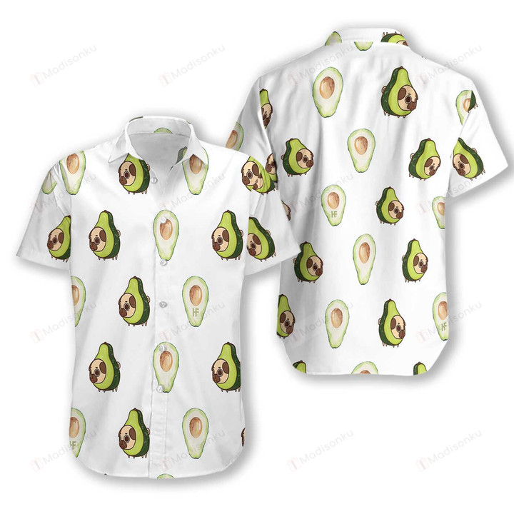 Pug And Avocado Hawaiian Shirt