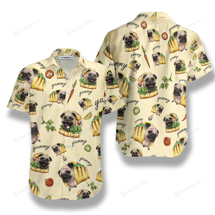 Adorable Taco Pugs Shirt For Men Hawaiian Shirt