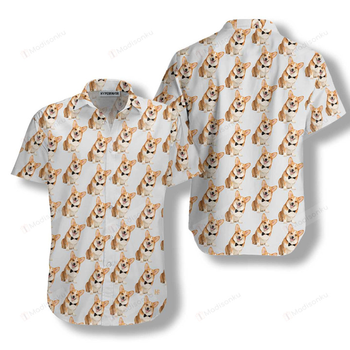 Gentleman Corgi Hawaiian Shirt
