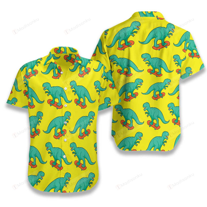 Skating T-Rex Hawaiian Shirt