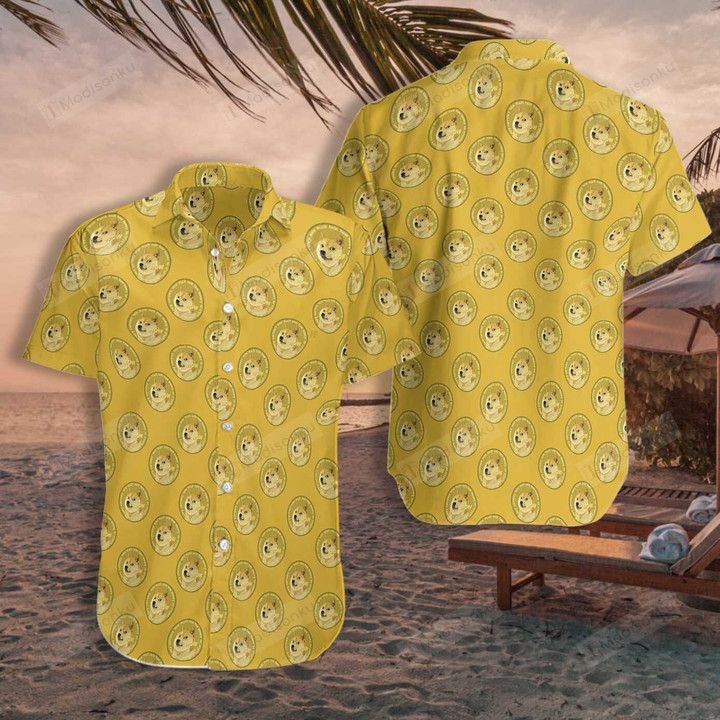 Wow Much Coin Dogecoin Hawaiian Shirt