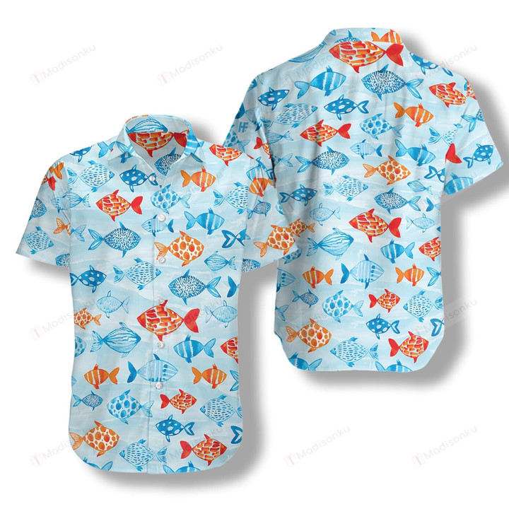 Fish Water Color Hawaiian Shirt