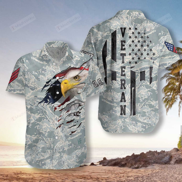 Veteran Proud Us Airforce Camouflage Hawaiian Shirt