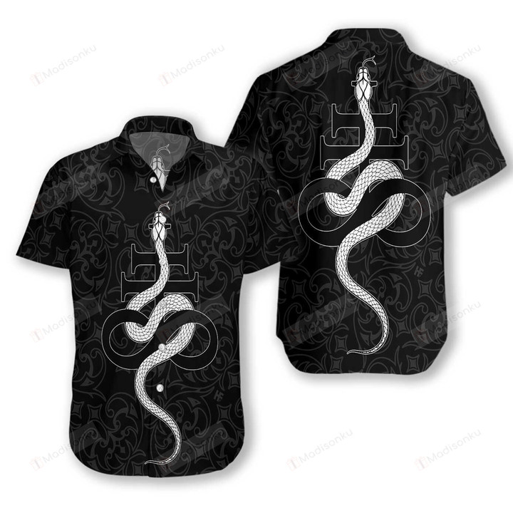 Satanism Symbol With Snake Hawaiian Shirt
