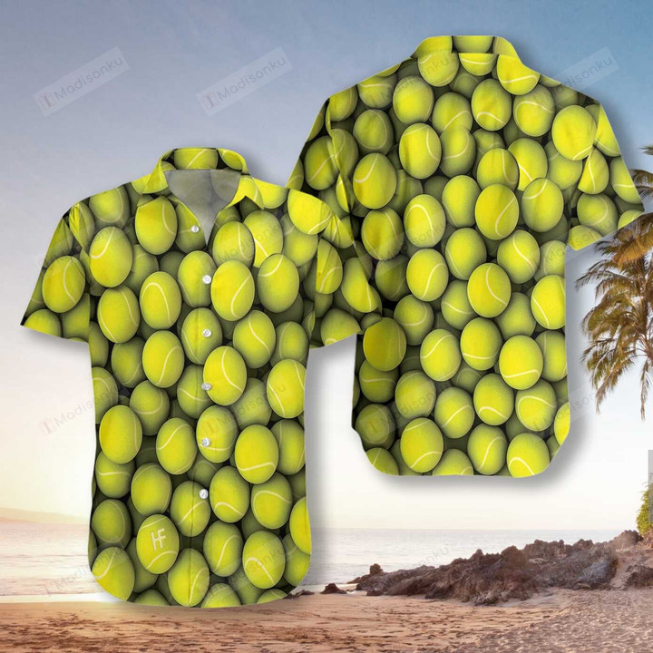 Tennis Ball Pattern Hawaiian Shirt