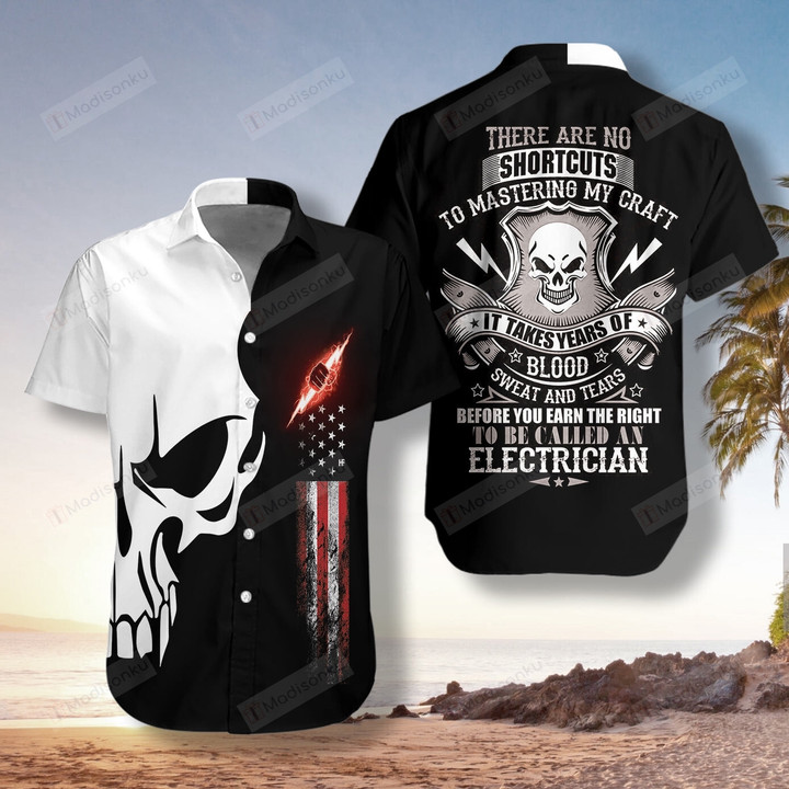 Electrician Proud Skull Hawaiian Shirt