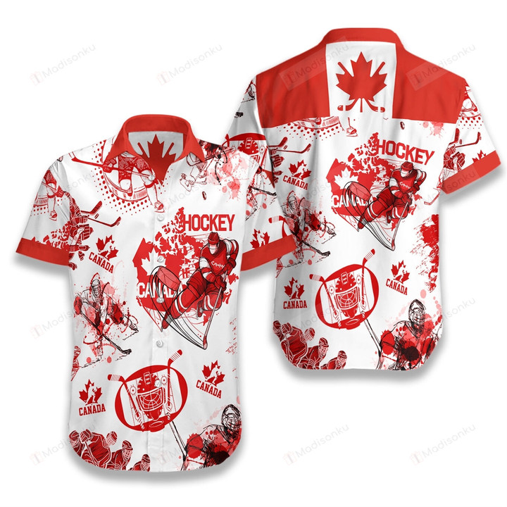 Canada Hockey Hawaiian Shirt