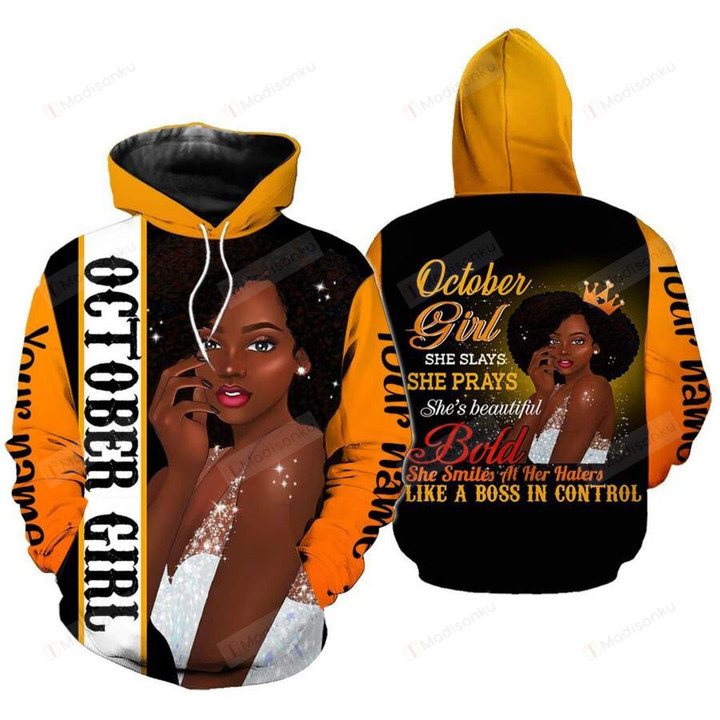 Personalized Black Queen She Smiles At Her Haters 3D All Print Hoodie, Zip- Up Hoodie