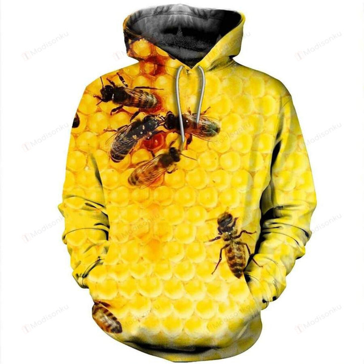 Bee Yellow 3D All Print Hoodie, Zip- Up Hoodie