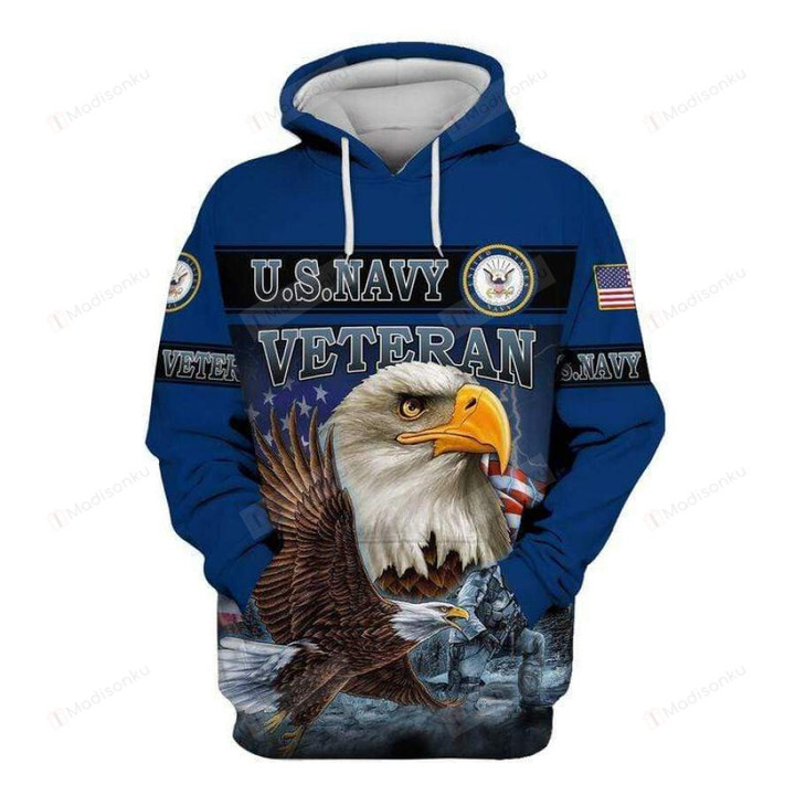 Soldier US Navy Eagle American Flag 3D All Print Hoodie, Zip- Up Hoodie