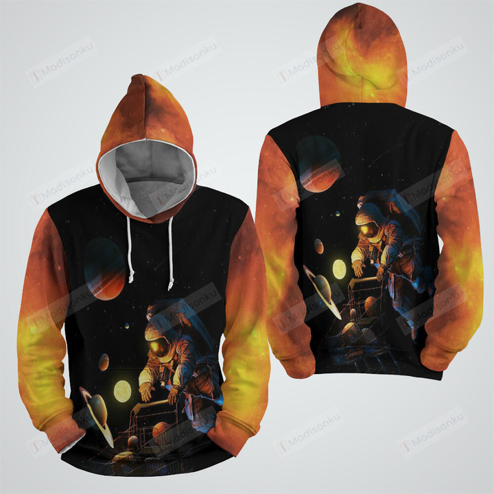 The Giant Astronaut Going Shopping Illustration 3d Full Over Print Hoodie Zip Hoodie Sweater Tshirt