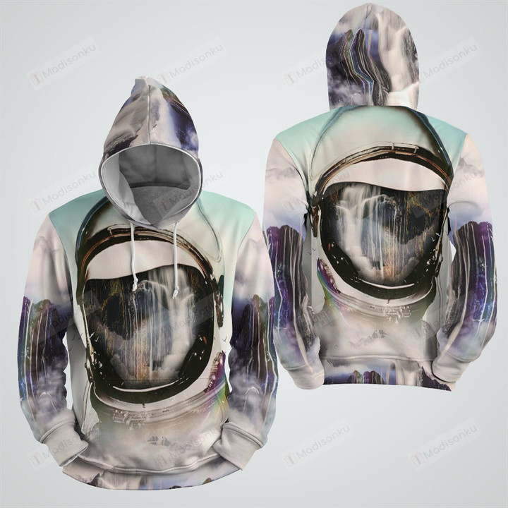 Astronaut & Waterfall Digital Art 3d Full Over Print Hoodie Zip Hoodie Sweater Tshirt