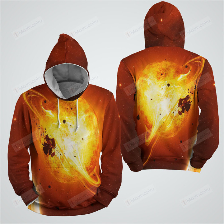 Planet Explosion Digital Illustration 3d Full Over Print Hoodie Zip Hoodie Sweater Tshirt