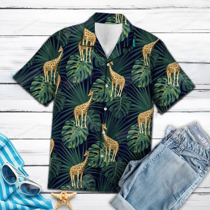 Giraffe Tropical Hawaii Shirt