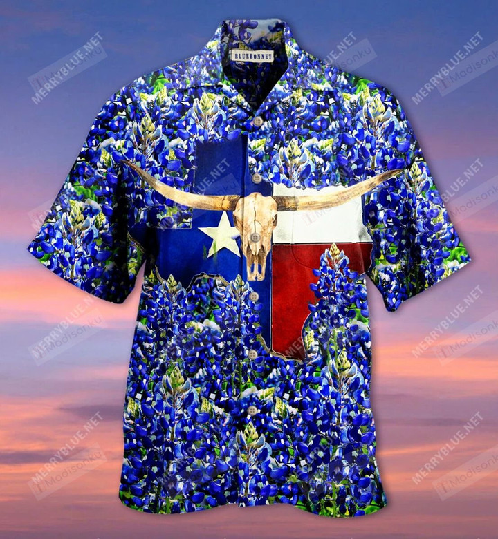 Born In Texas Forever Texas Bluebonnet Hawaiian Shirt