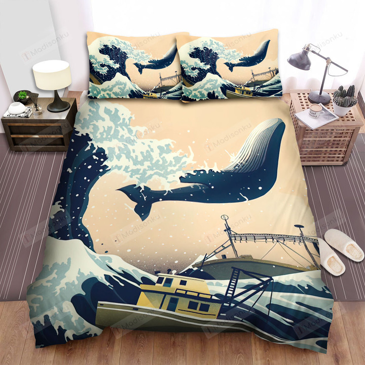 The Wild Animal - The Great Wave And The Whale Bed Sheets Spread Duvet Cover Bedding Sets