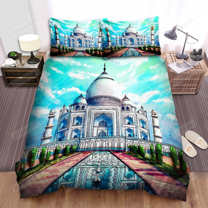 Taj Mahal Art Design Bed Sheets Spread Comforter Duvet Cover Bedding Sets
