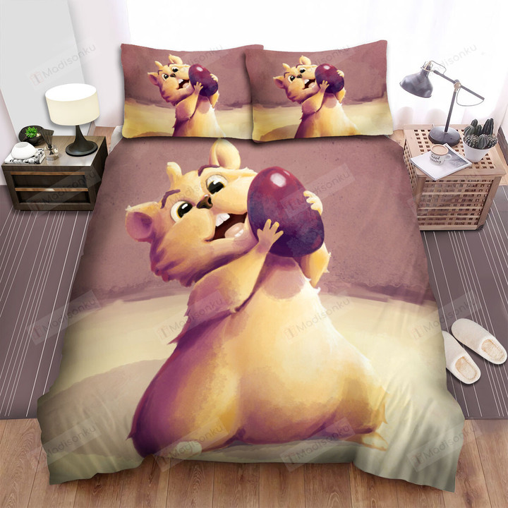 The Cute Animal - The Hamster Lifting A Seed Bed Sheets Spread Duvet Cover Bedding Sets