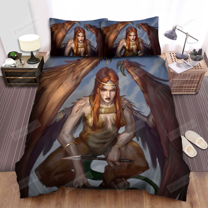 Angry Sphinx Digital Art Painting Bed Sheets Spread Duvet Cover Bedding Sets
