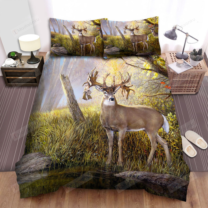 The Deer On The Bank Bed Sheets Spread Duvet Cover Bedding Sets