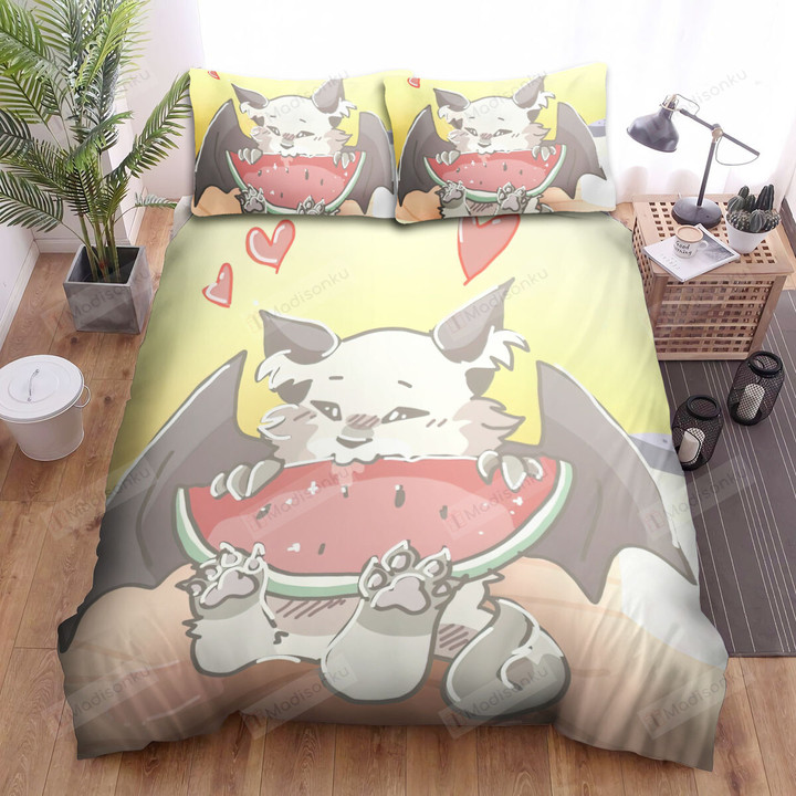 The Wild Animal - The Bat Eating Watermelon Bed Sheets Spread Duvet Cover Bedding Sets