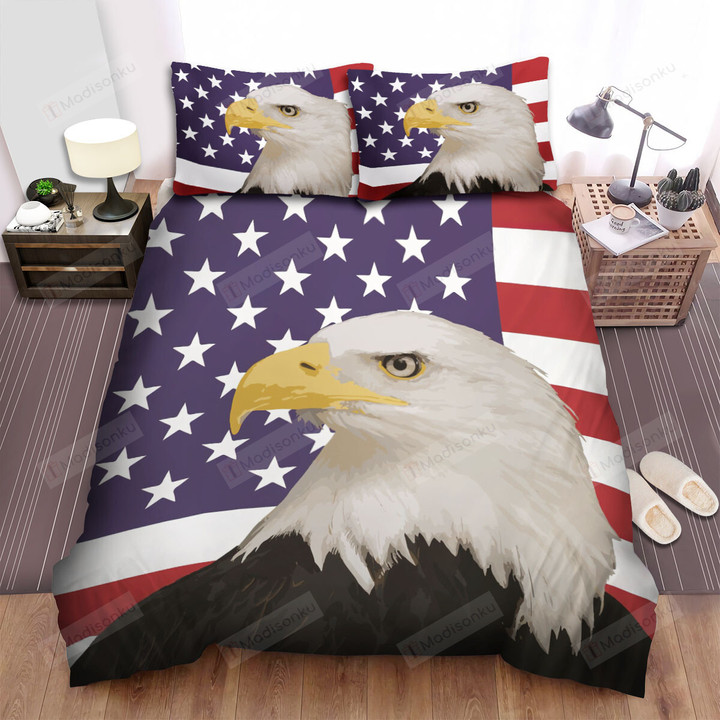 The Wild Animal - The American Flag And Bald Eagle Digital Art Bed Sheets Spread Duvet Cover Bedding Sets