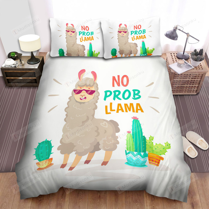 No Prob Llama From The Grey Llama Bed Sheets Spread Duvet Cover Bedding Sets