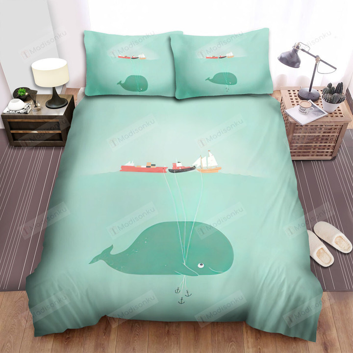 The Wild Animal - The Whale And The Anchors Bed Sheets Spread Duvet Cover Bedding Sets