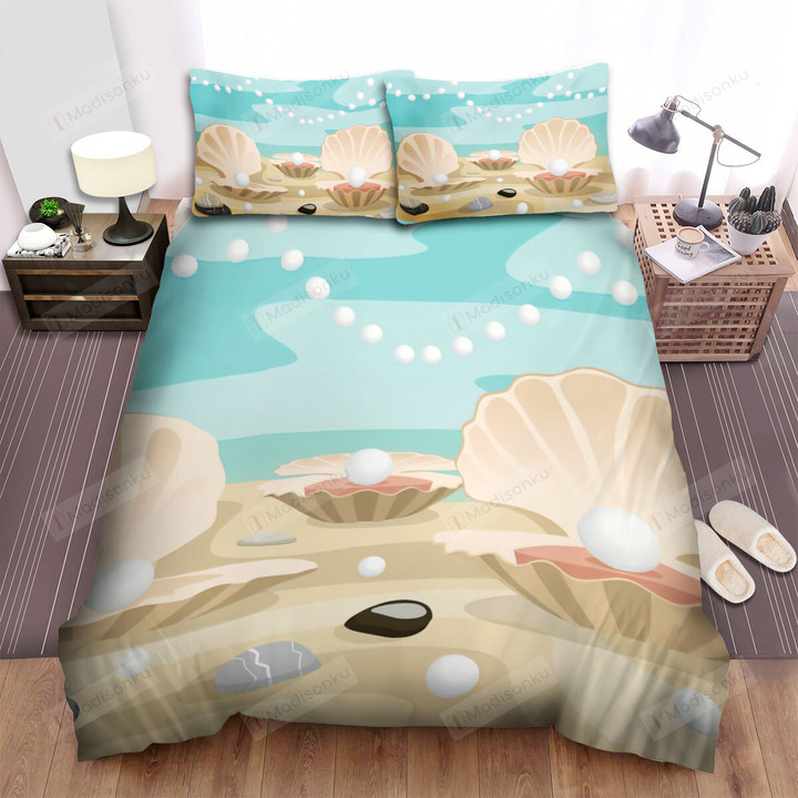 The Wild Animal - The Pearl Clam And Pearls Bed Sheets Spread Duvet Cover Bedding Sets