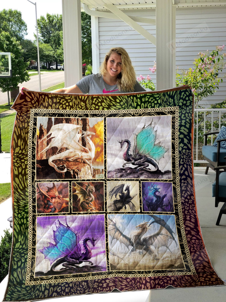 The Colorful Dragon Picture Collection Quilt Blanket Great Customized Blanket Gifts For Birthday Christmas Thanksgiving