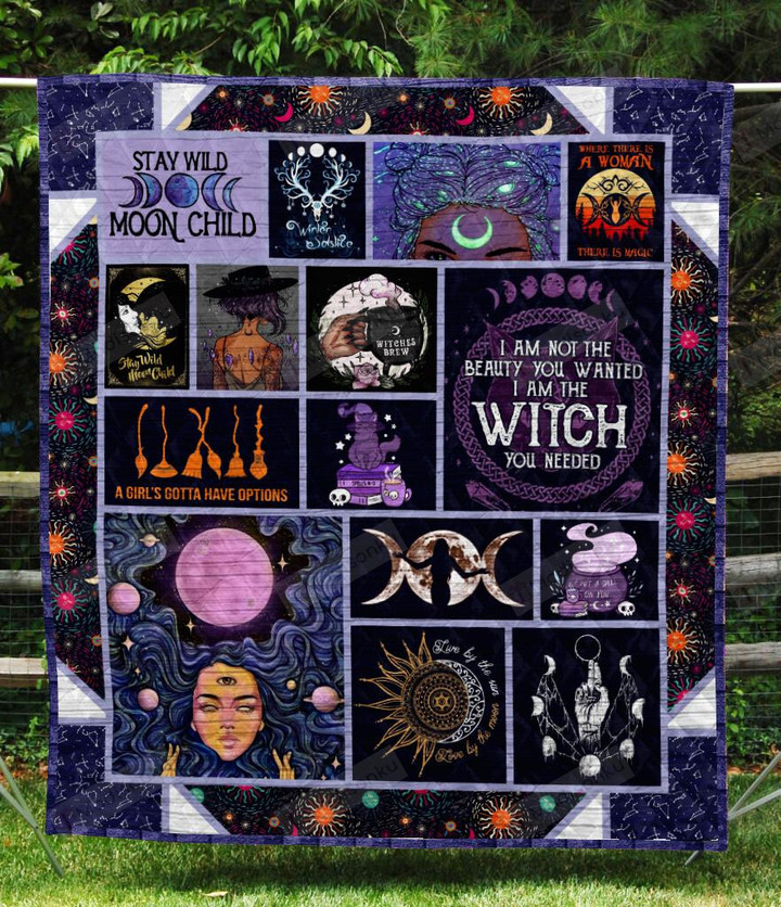I'm Not The Beauty You Wanted I'm The Witch You Needed Quilt Blanket Great Customized Blanket Gifts For Birthday Christmas Thanksgiving