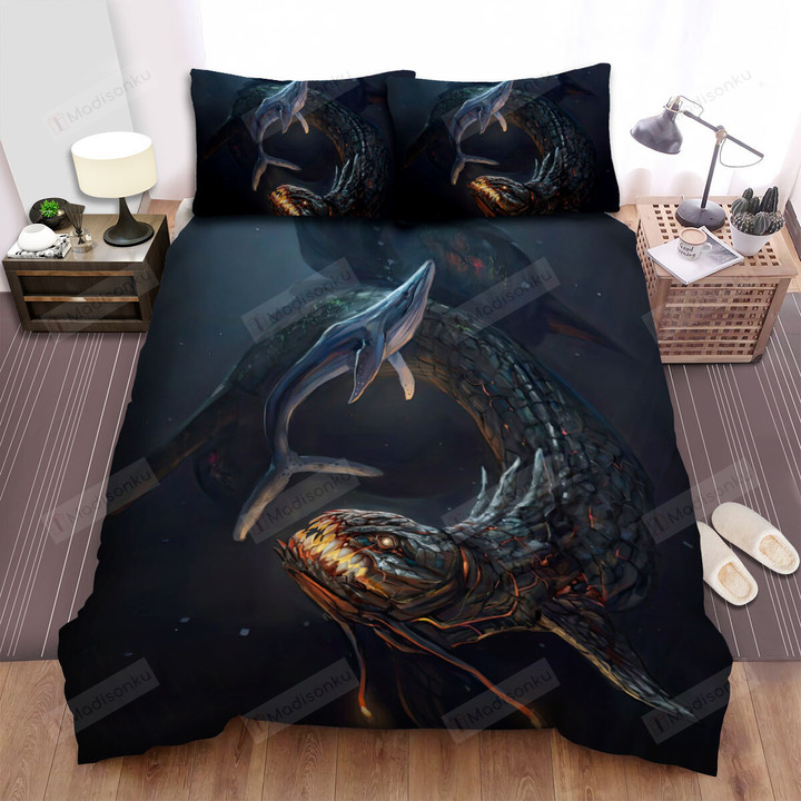 The Wild Animal - The Eel Monster And The Whale Bed Sheets Spread Duvet Cover Bedding Sets