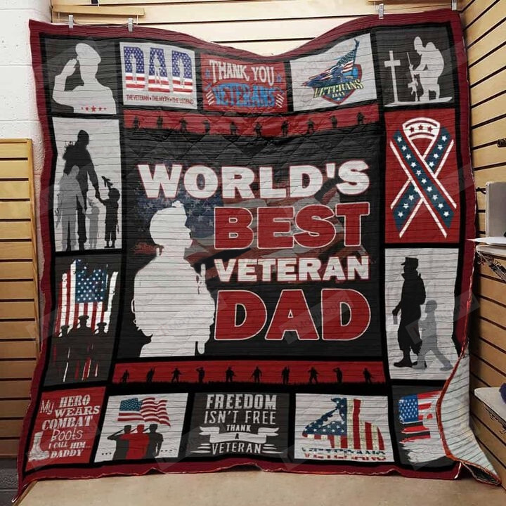Veteran Dad Quilt Blanket