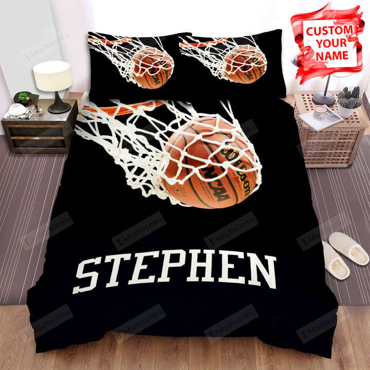 Basketball Ball On Net Bed Sheets Spread Comforter Duvet Cover Bedding Sets