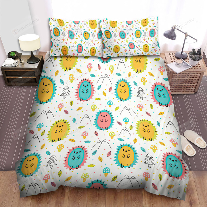 The Wildlife - The Colorful Seamless Hedgehog Art Bed Sheets Spread Duvet Cover Bedding Sets